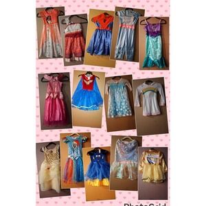 Disney Princess Dresses Girls 4T-6X Costumes Gowns Dress Up Pretend Lot 14 Pixar
